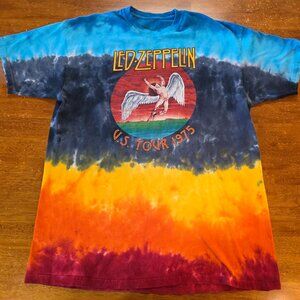 Led Zeppelin US Tour 1975 Tie-Dye T-Shirt Men's 2XL